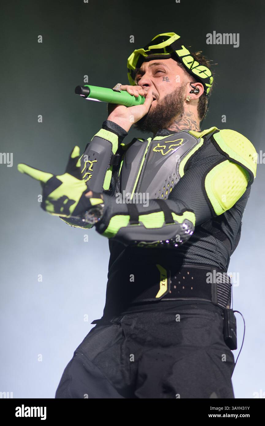 John Reyes Singer Singer JC Reyes performs during the concert Movistar Arena in Madrid ...