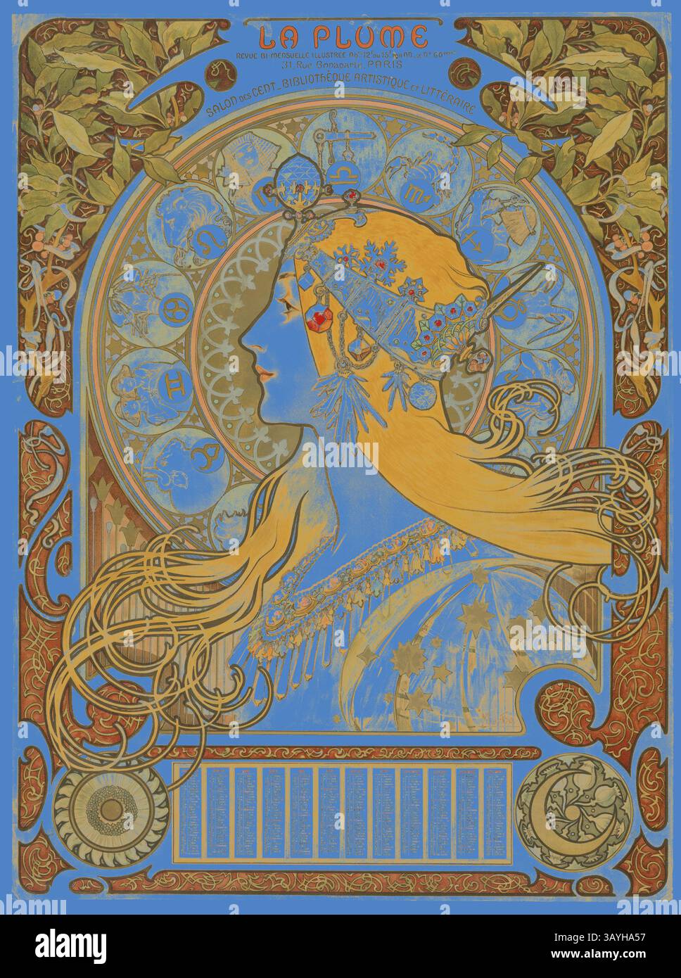Mucha 1860 1939 woman profile hi-res stock photography and images