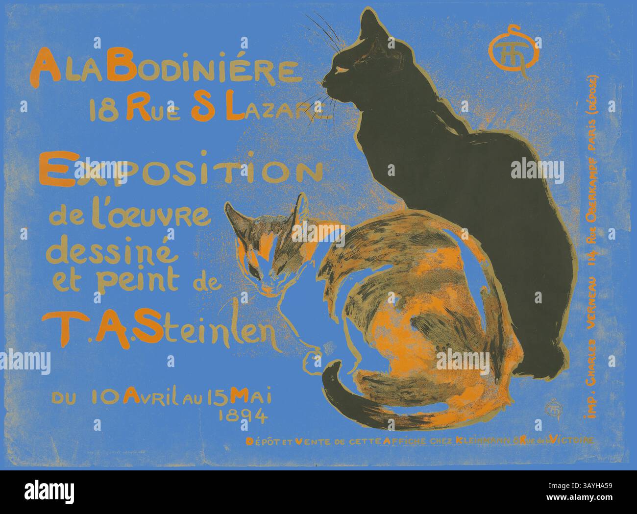 Vintage cat poster hi-res stock photography and images - Alamy