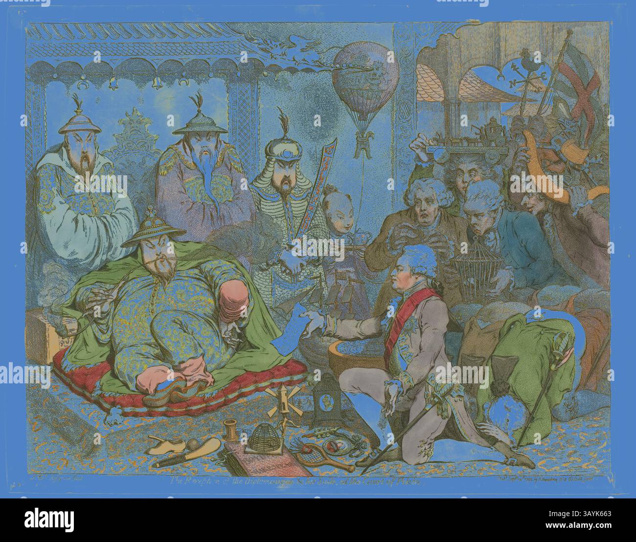 Gathering of various figures in elaborate attire hi-res stock ...