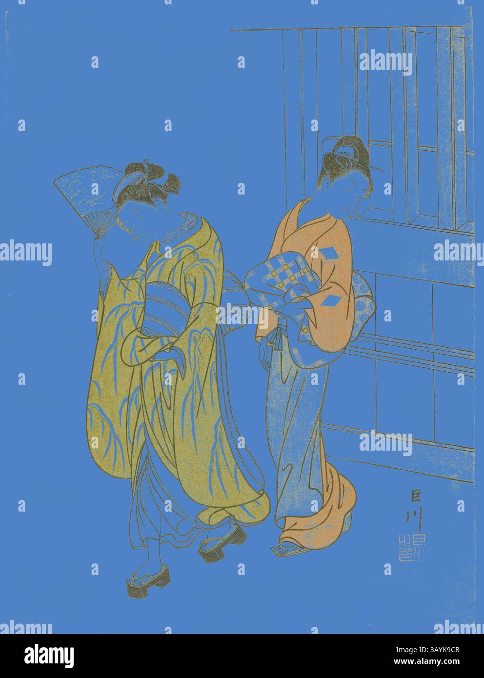 Two elegantly clad figures in traditional garments hi-res stock ...