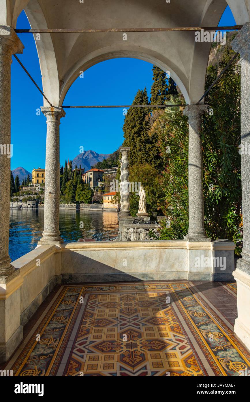 Lakeside pavillion at Villa Monastero in varenna, italy.IMAGE Stock Photo