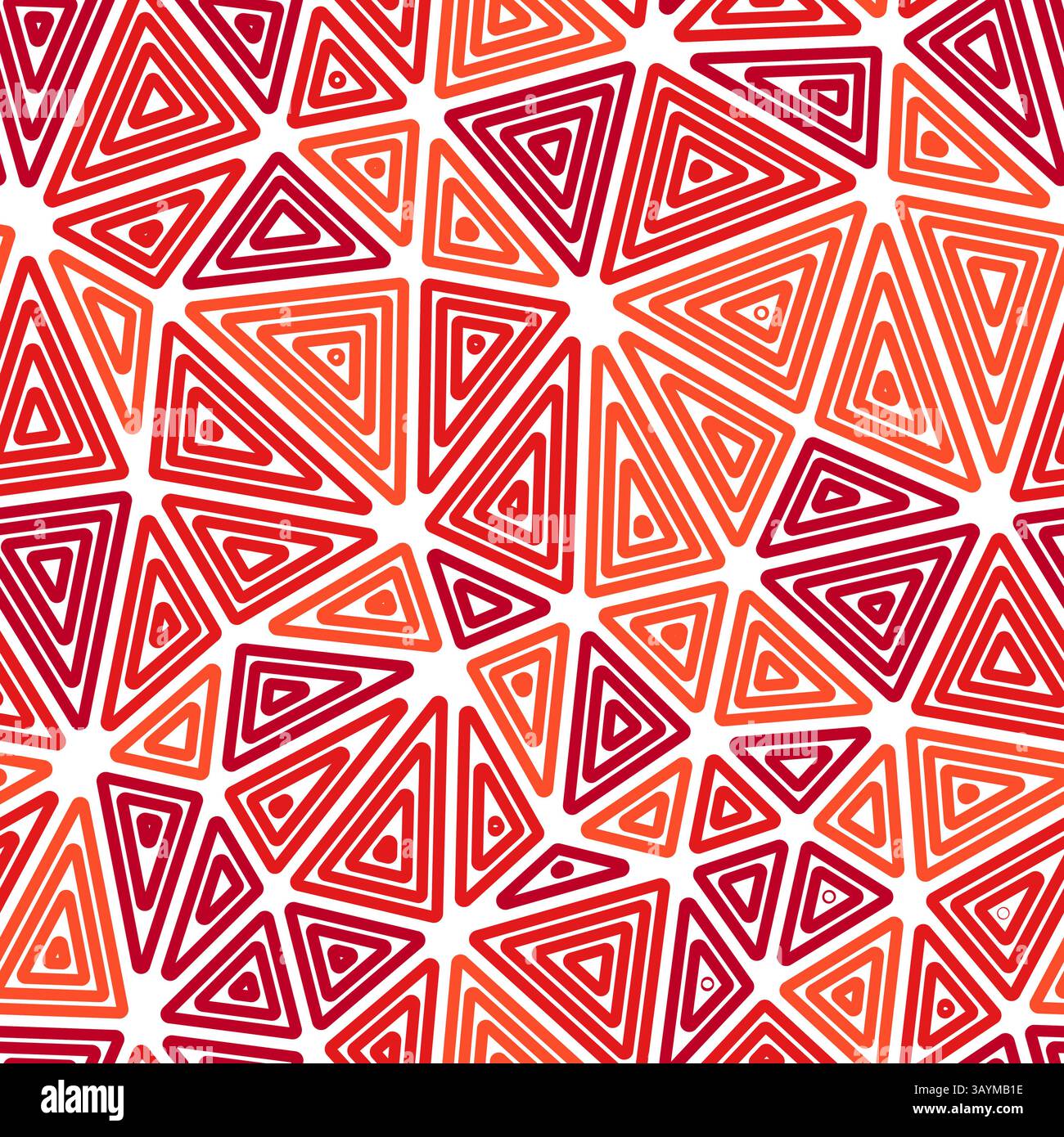 Triangulation geometric shapes background. Multiple repeated inner triangles. Large triangles size. Multiple colors style. Seamless pattern. Stock Vector
