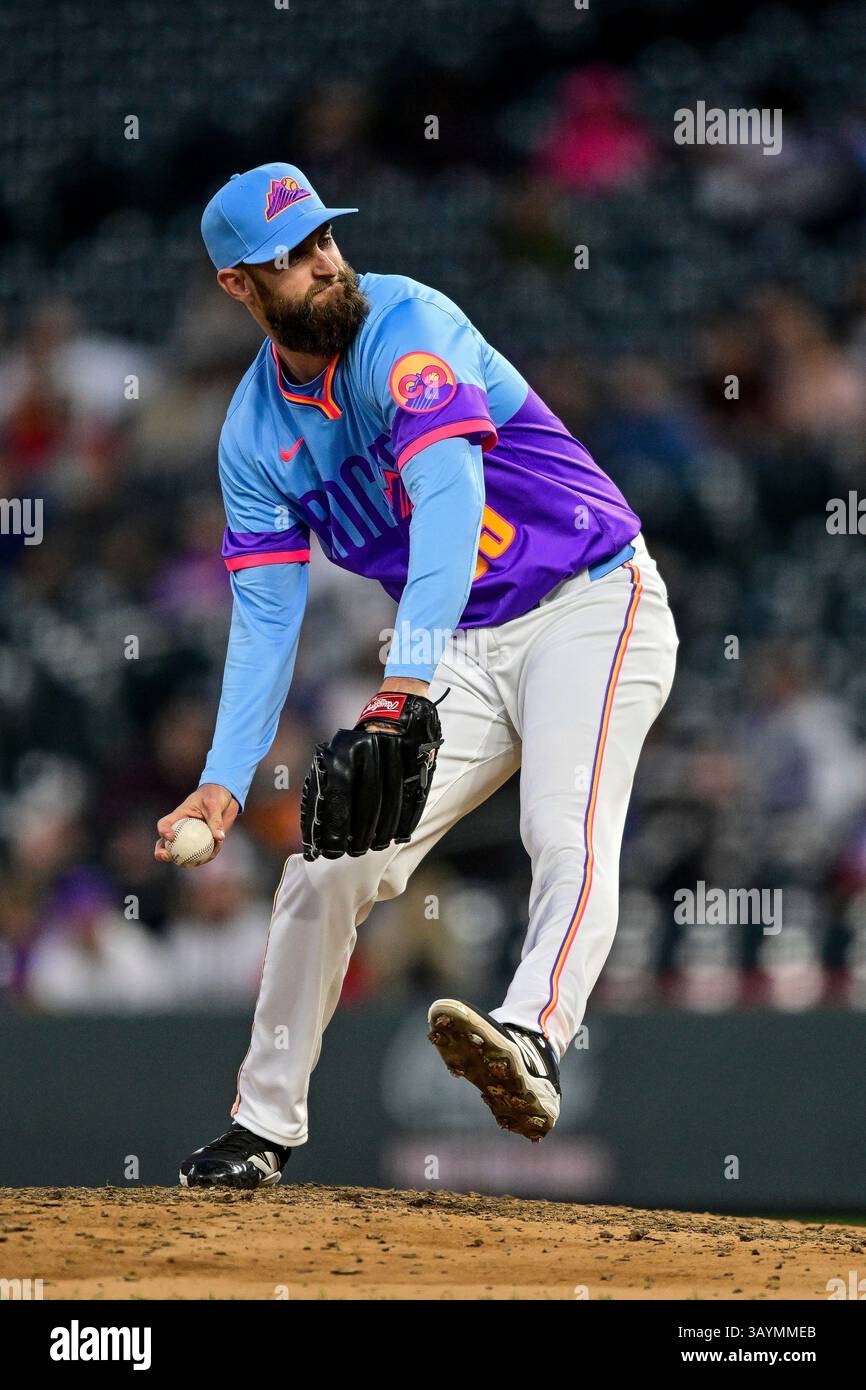DENVER, CO - APRIL 20: Colorado Rockies relief pitcher Jake Bird (59 ...