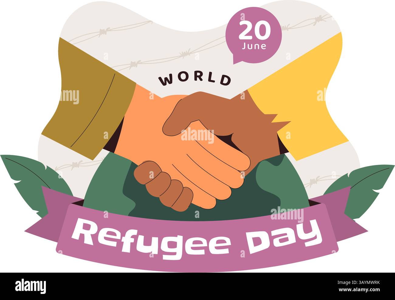 World Refugee Day Illustration featuring an Immigrant Family with Their ...