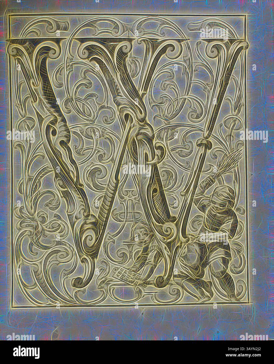 An intricate design featuring the letter 