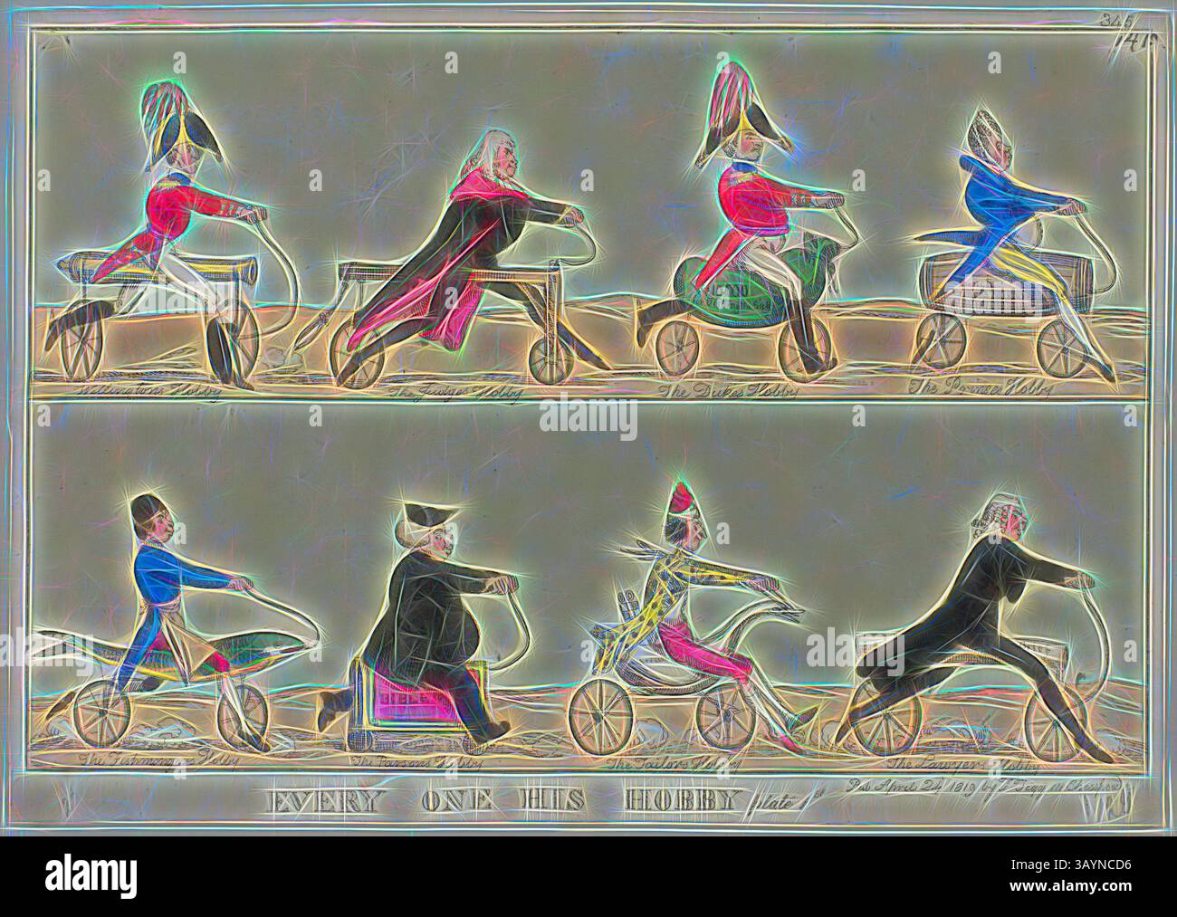 A Whimsical Illustration Featuring A Diverse Group Of Characters Riding a-whimsical-illustration-featuring-a-diverse-group-of-characters-riding