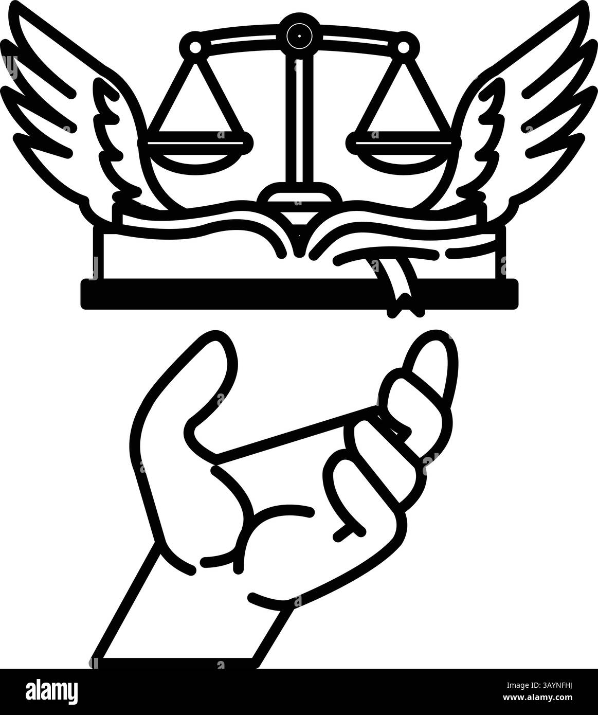Hand holding book scales Black and