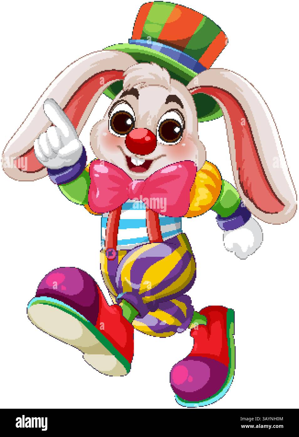 Vibrant vector illustration of a playful bunny clown in colorful attire ...