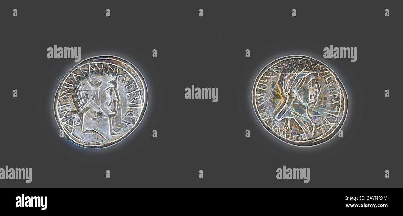 The image features two ancient coins, each showcasing distinctive ...