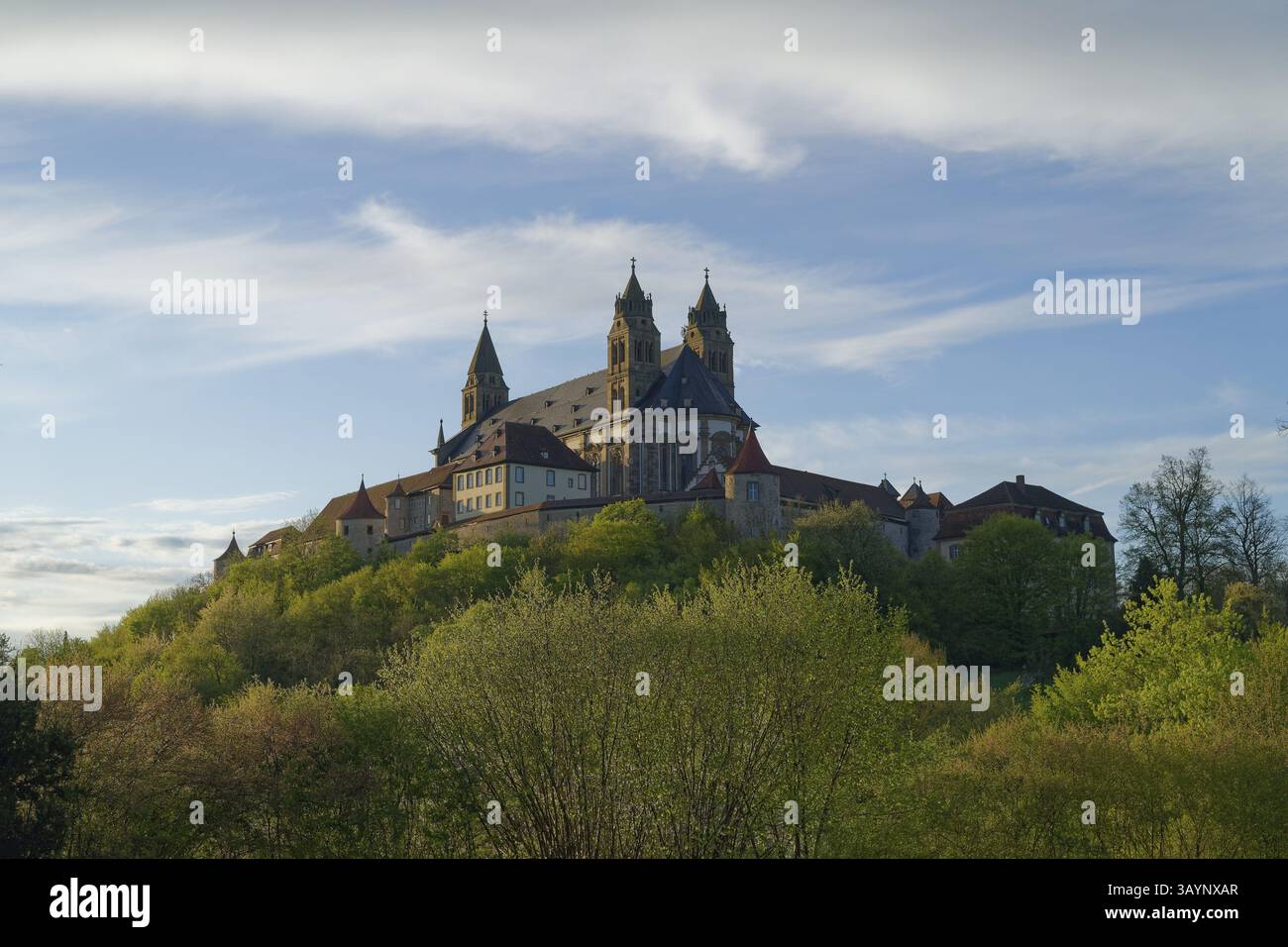 Comburg, Benedictine monastery, Way of St James, April, spring, Swabian ...