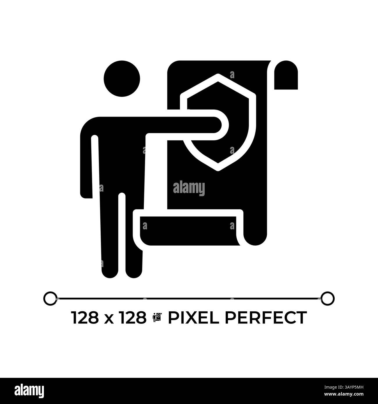 Freedom from state and interference in rights pixel perfect glyph solid icon Stock Vector