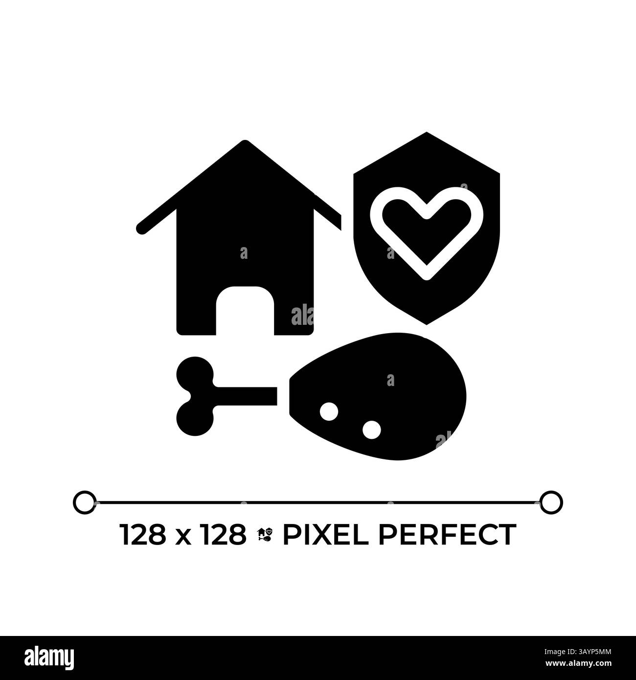 Right to adequate living standard pixel perfect glyph solid icon Stock Vector