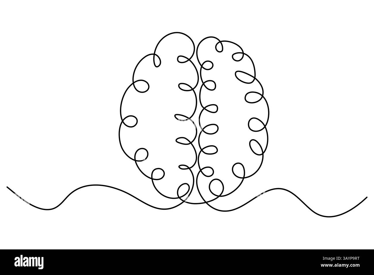 Human brain continuous one line drawing concept of Hand drawn ...