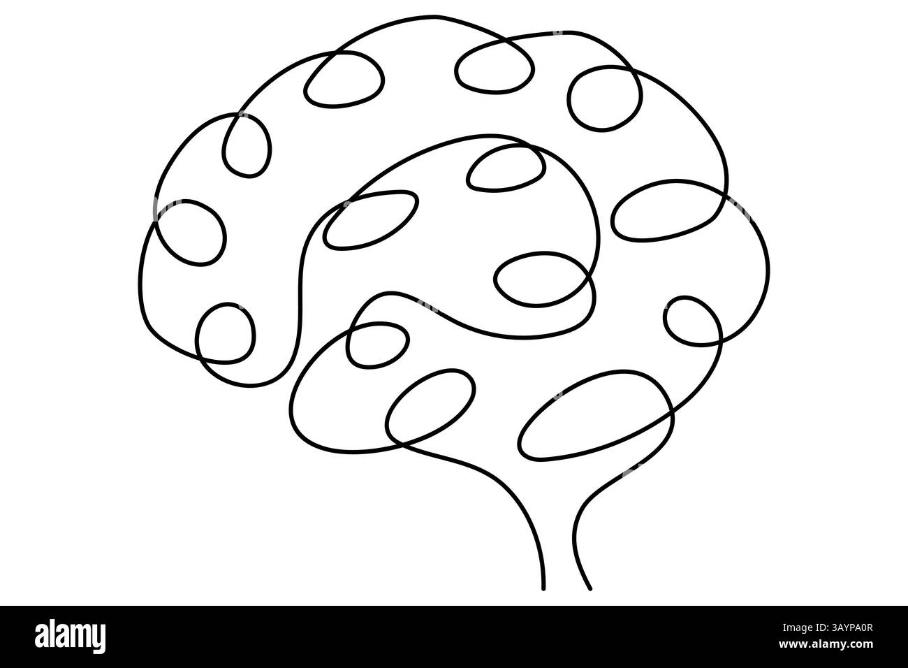 Human brain continuous one line drawing concept of Hand drawn ...