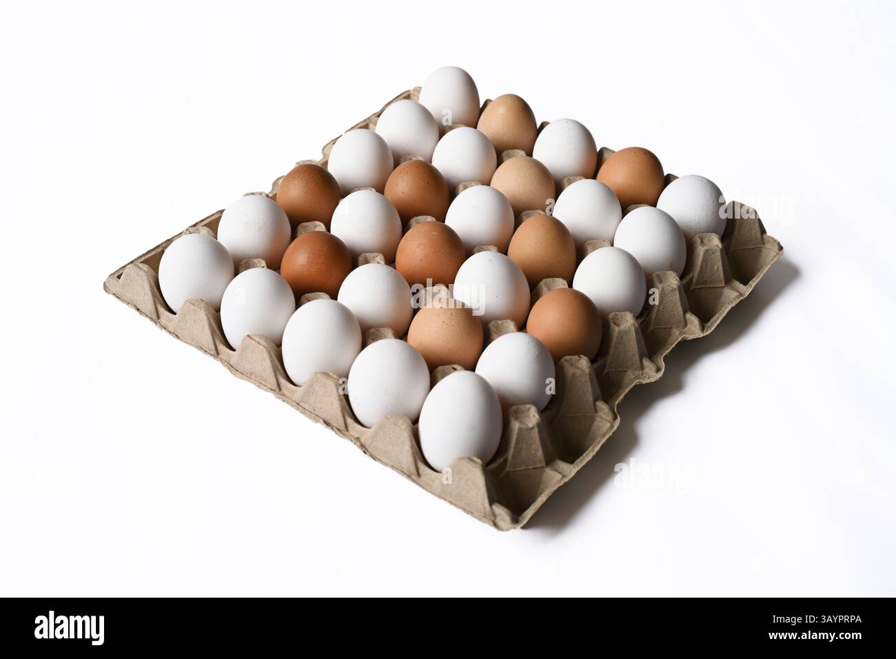 Tray of barn eggs Stock Photo
