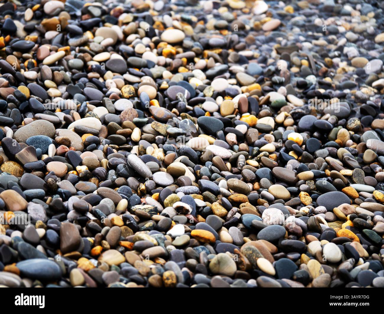 Sea stones. Smooth pebble background Stock Photo