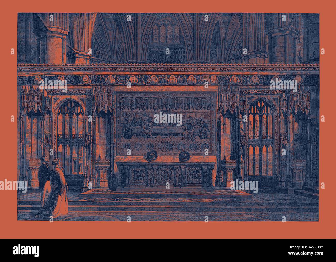 Modern Reredos An ornate interior featuring intricate architectural details, grand ...