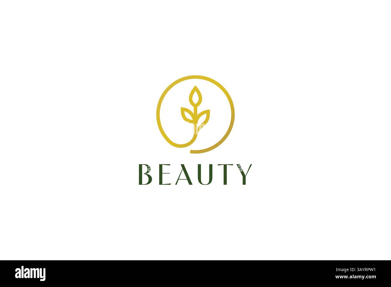 Elegant and Minimalist Gold Flower Leaf Logo for Nature Beauty Brand ...