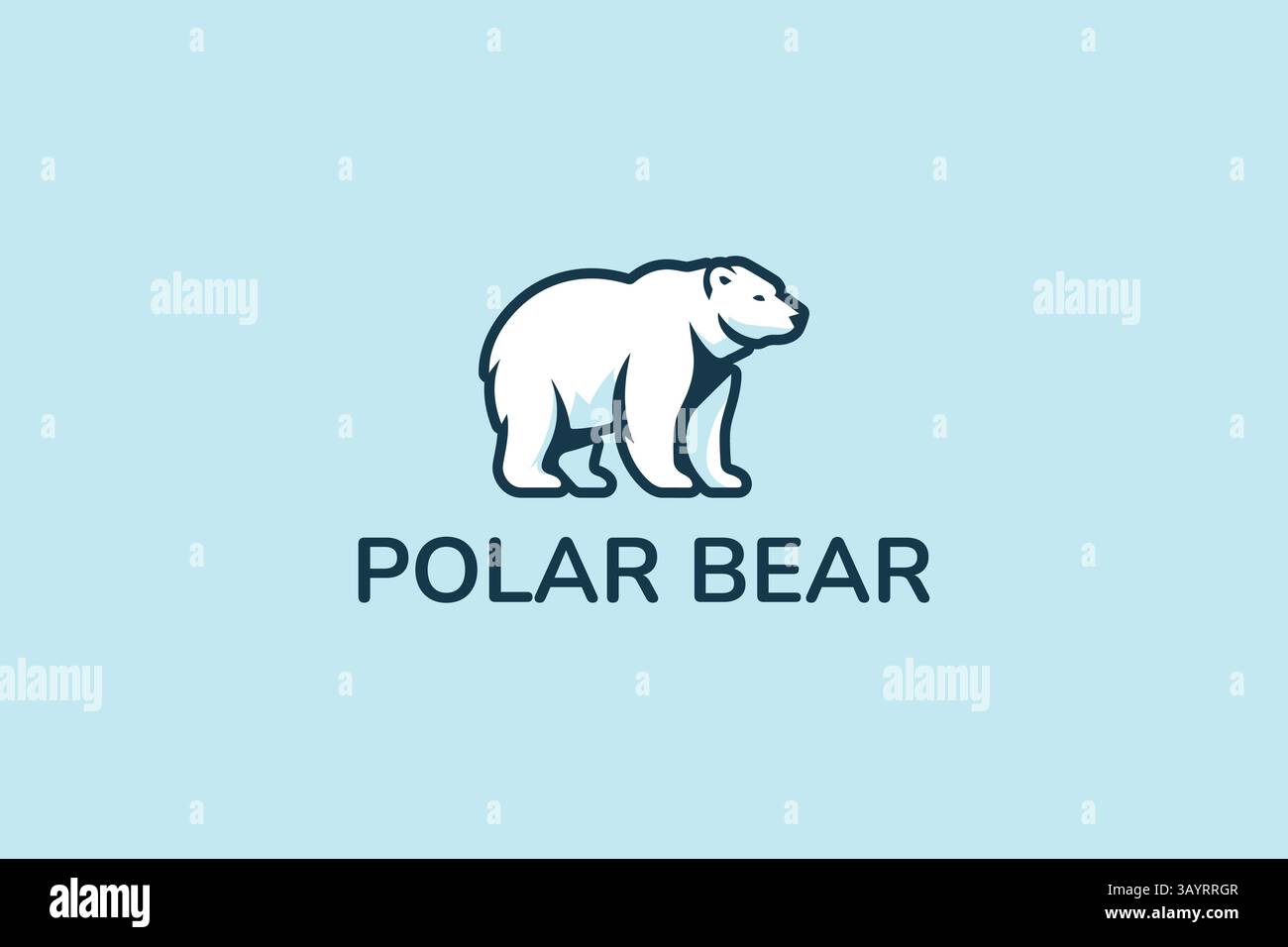 Modern Arctic Polar Bear Logo Bold and Creative Design Concept Stock Vector