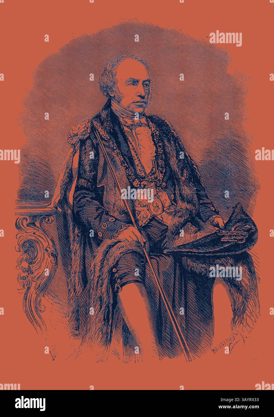 A dignified figure in regal attire, adorned with elaborate decorations ...