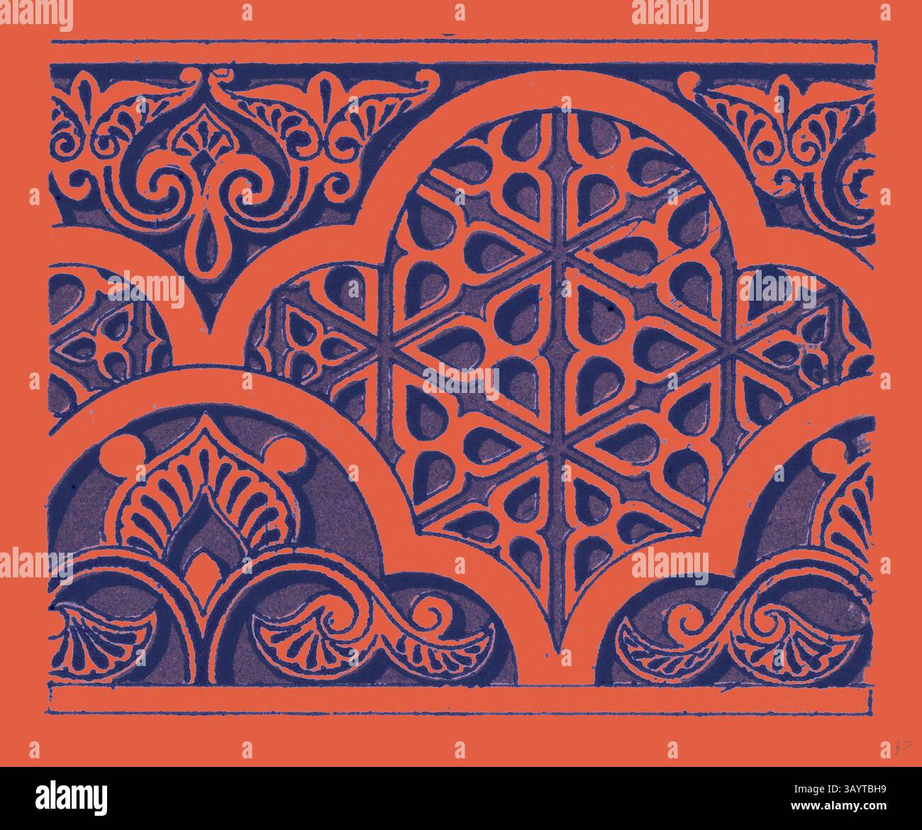 An intricate design featuring interlocking geometric patterns and ...