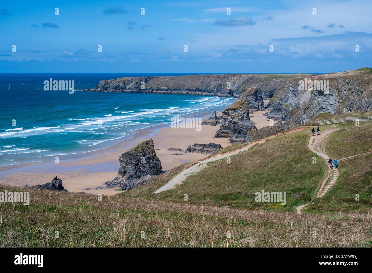 Bedruthan Steps, North Cornwall Stock Photo