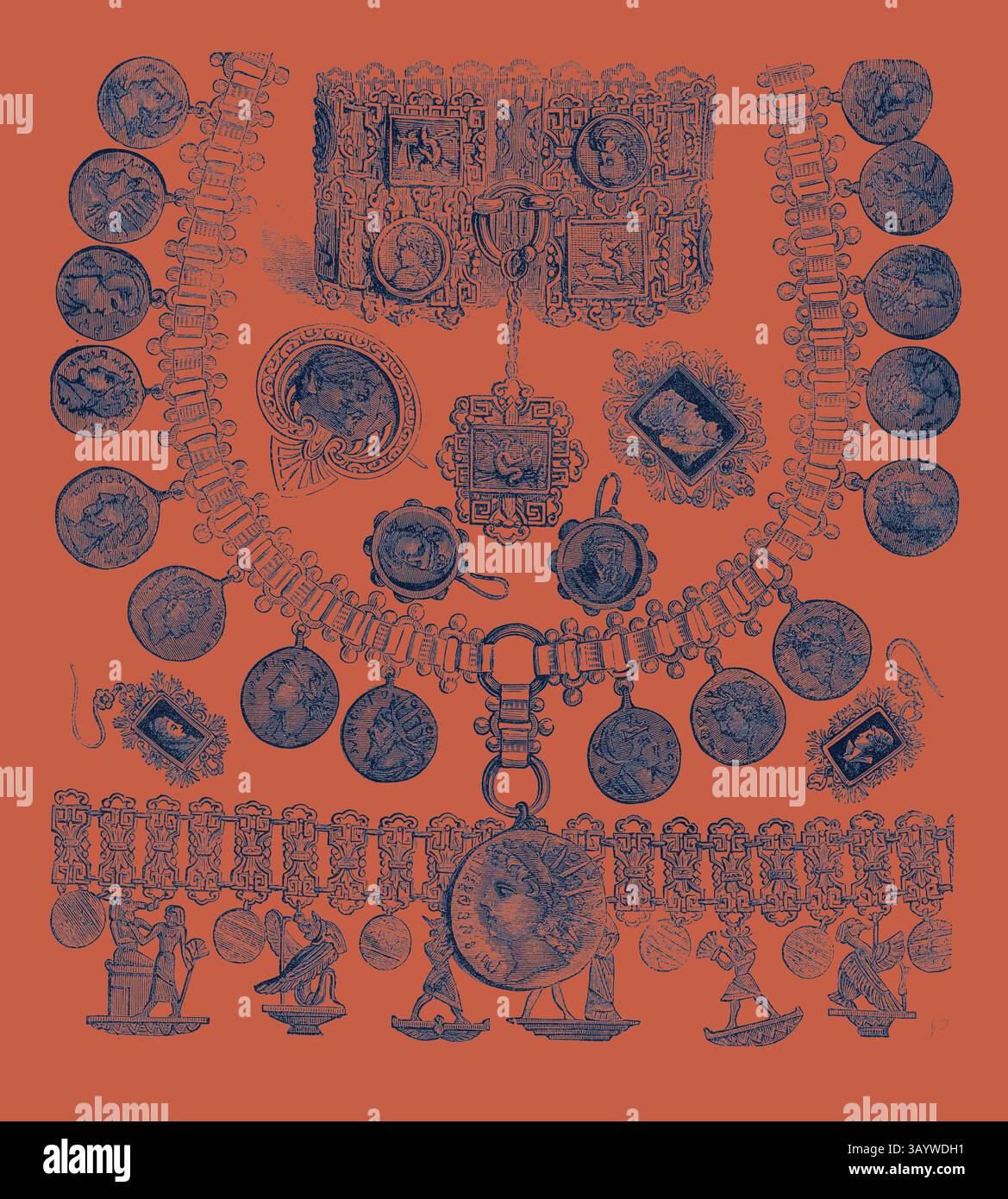 Engravings of various medallions hi-res stock photography and images ...