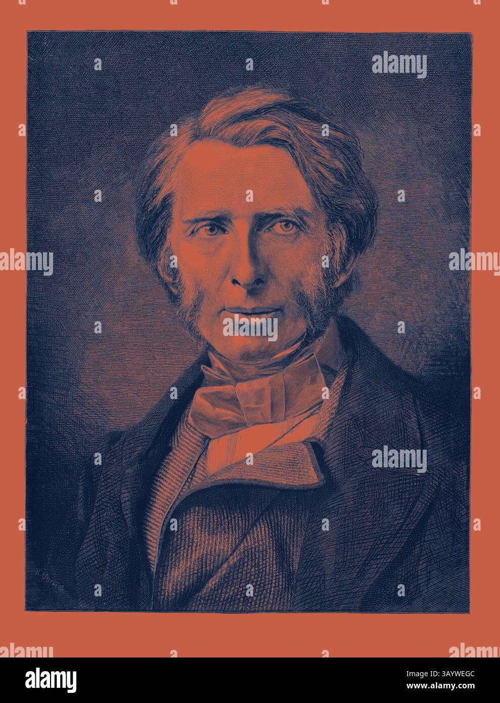 A dignified portrait of a man with prominent sideburns and a thoughtful ...