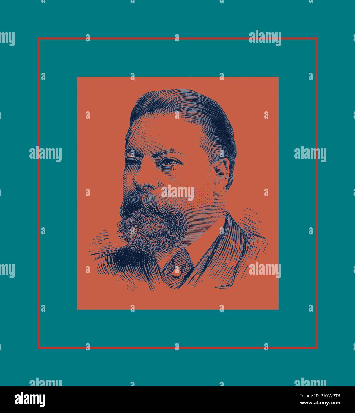 A distinguished man with a prominent beard and mustache, dressed in a ...