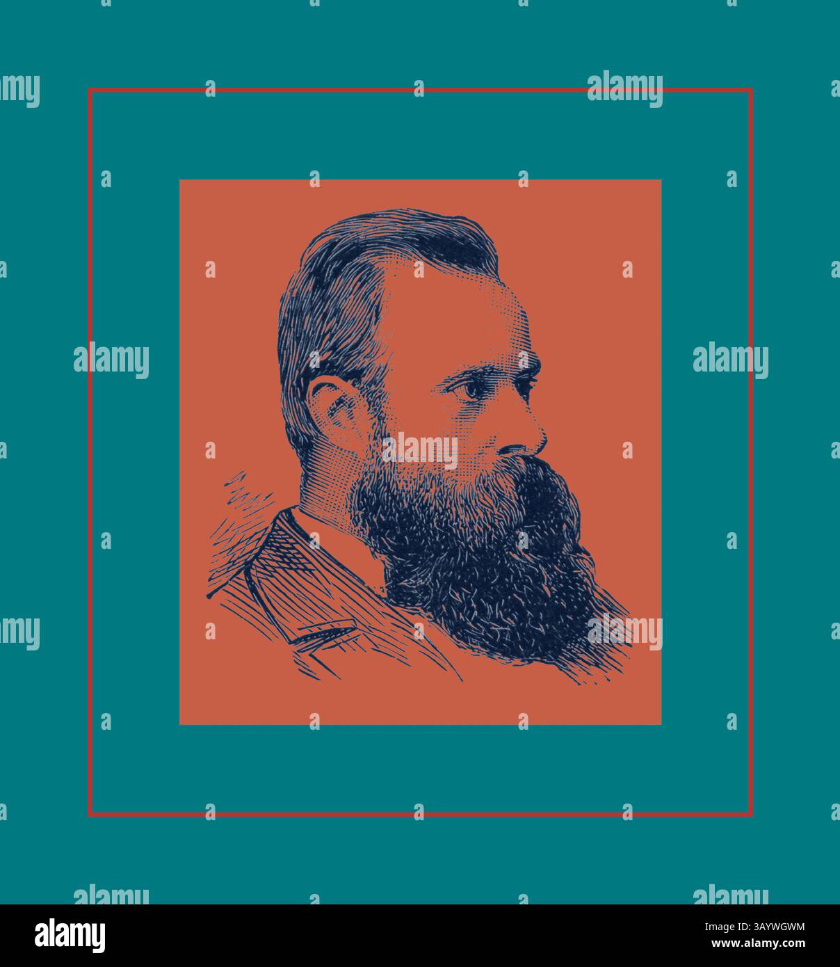 A distinguished man with a prominent beard and thoughtful expression ...