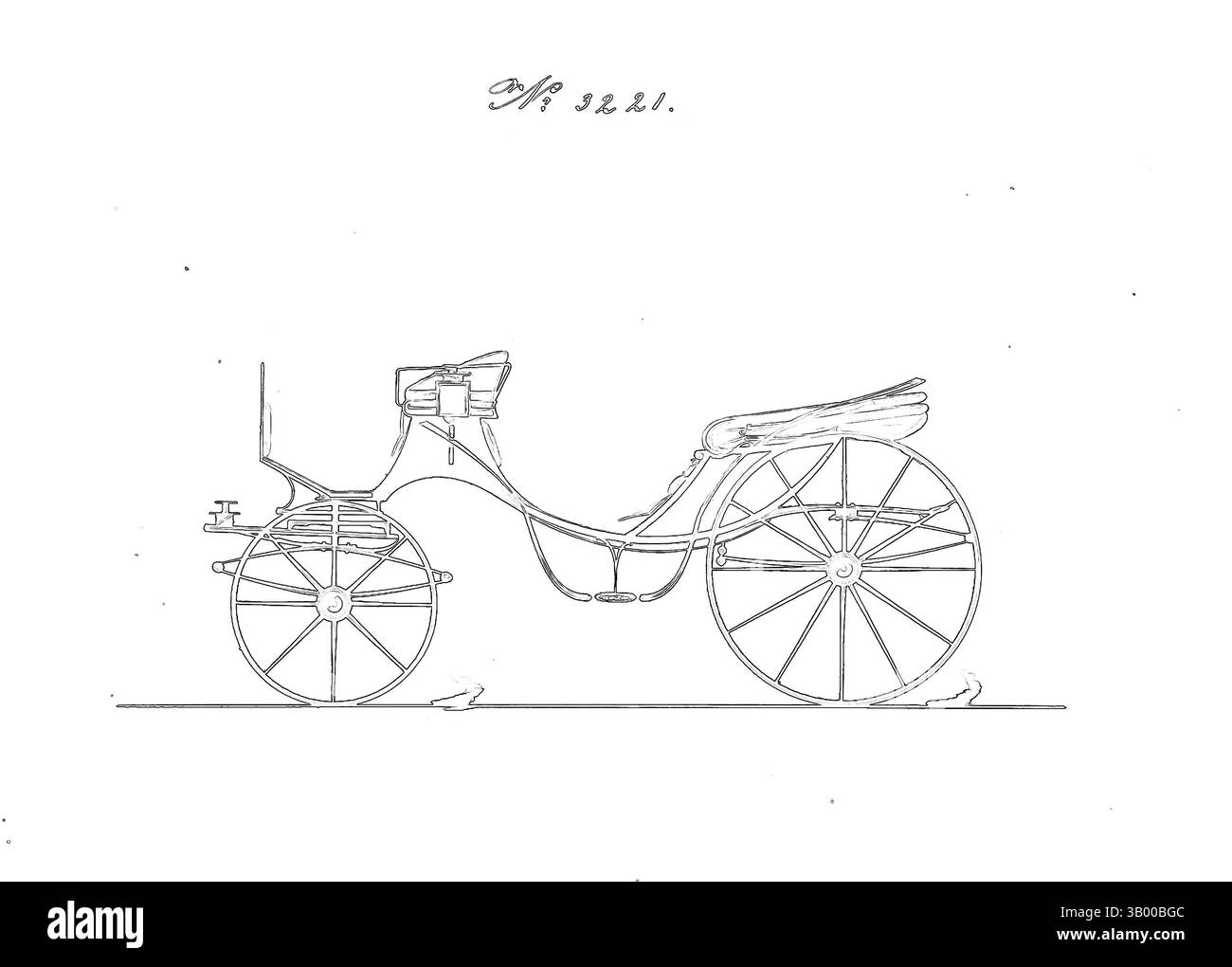 A whimsical illustration of a vintage tricycle, outlined in luminous ...