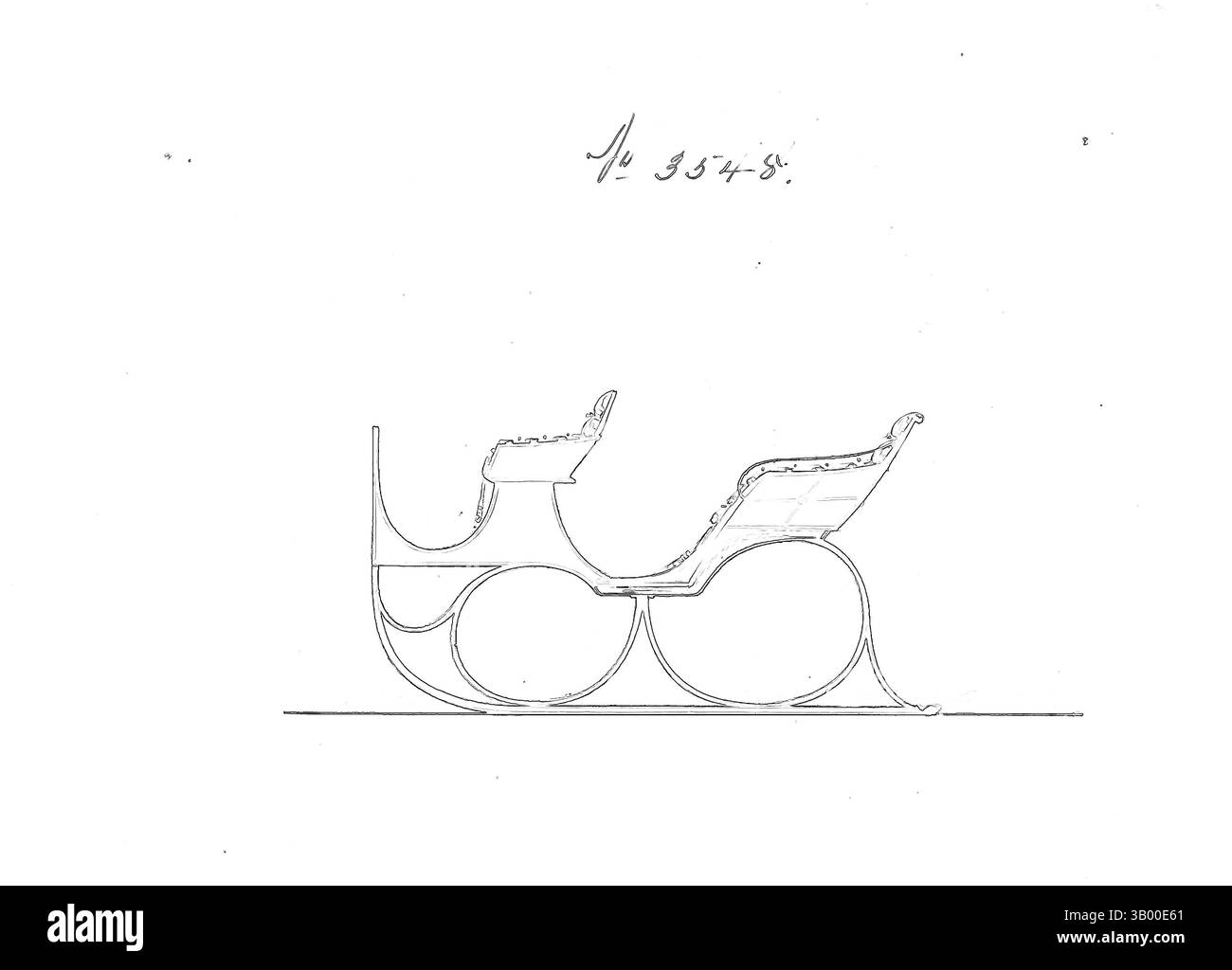 An abstract, brightly colored depiction of a sleigh, featuring flowing ...