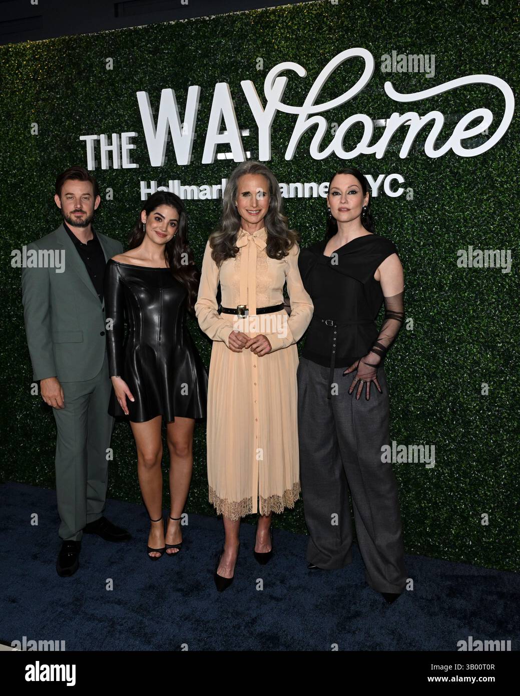 April 22, 2025, Hollywood, California, USA: (L-R) Evan Williams, Sadie Laflamme-Snow, Andie MacDowell and Chyler Leigh attend ''The Way Home'' Emmys FYC Event. (Credit Image: © Billy Bennight/ZUMA Press Wire) EDITORIAL USAGE ONLY! Not for Commercial USAGE! Stock Photo
