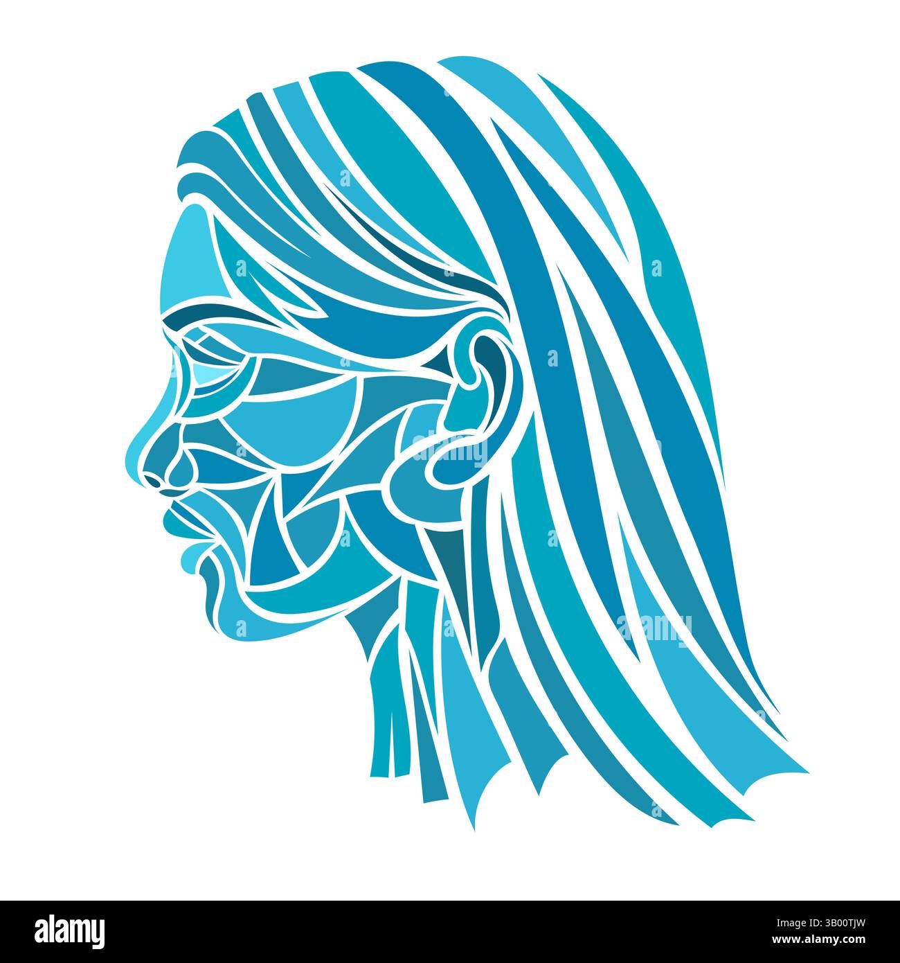 virtual woman profile in abstract mosaic style Stock Vector Image & Art ...