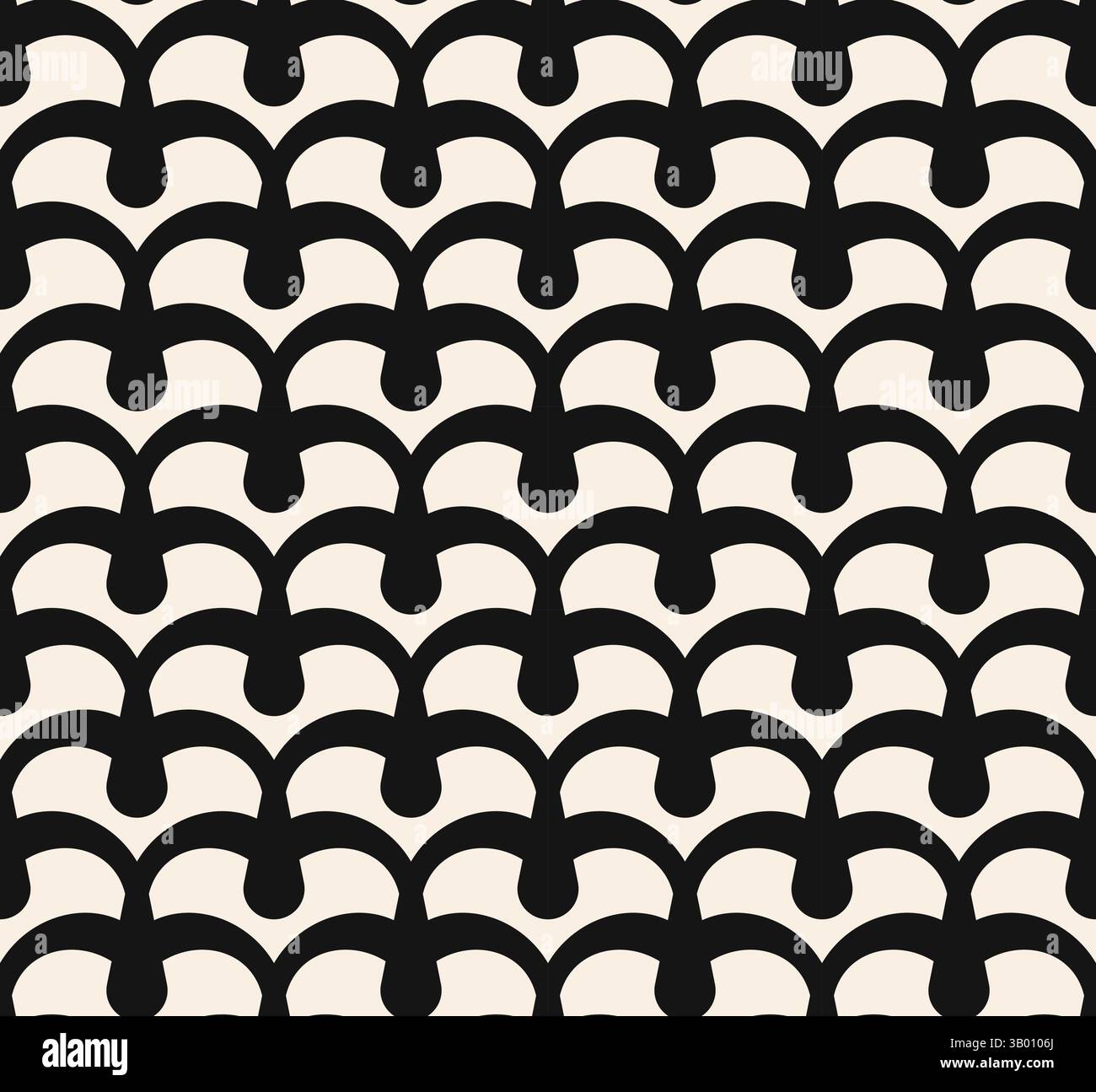Thick black drops horizontal seamless pattern on beige background. Repeating black beige pattern. Stock Vector