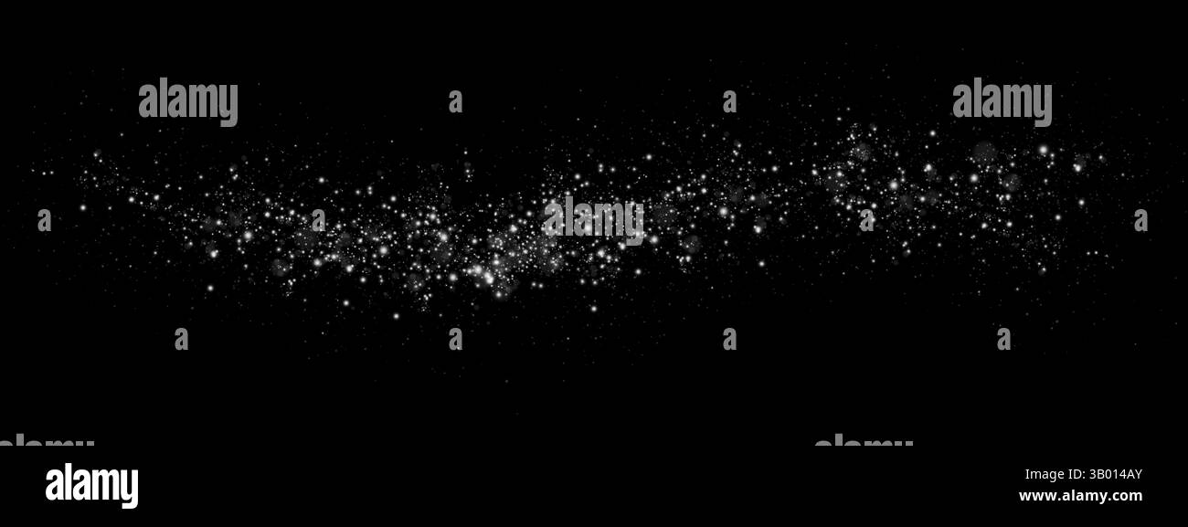 Dazzling and Sparkling Stardust Gently Floating Against a Deep, Black Background, Full of Wonder and Mystique Stock Vector