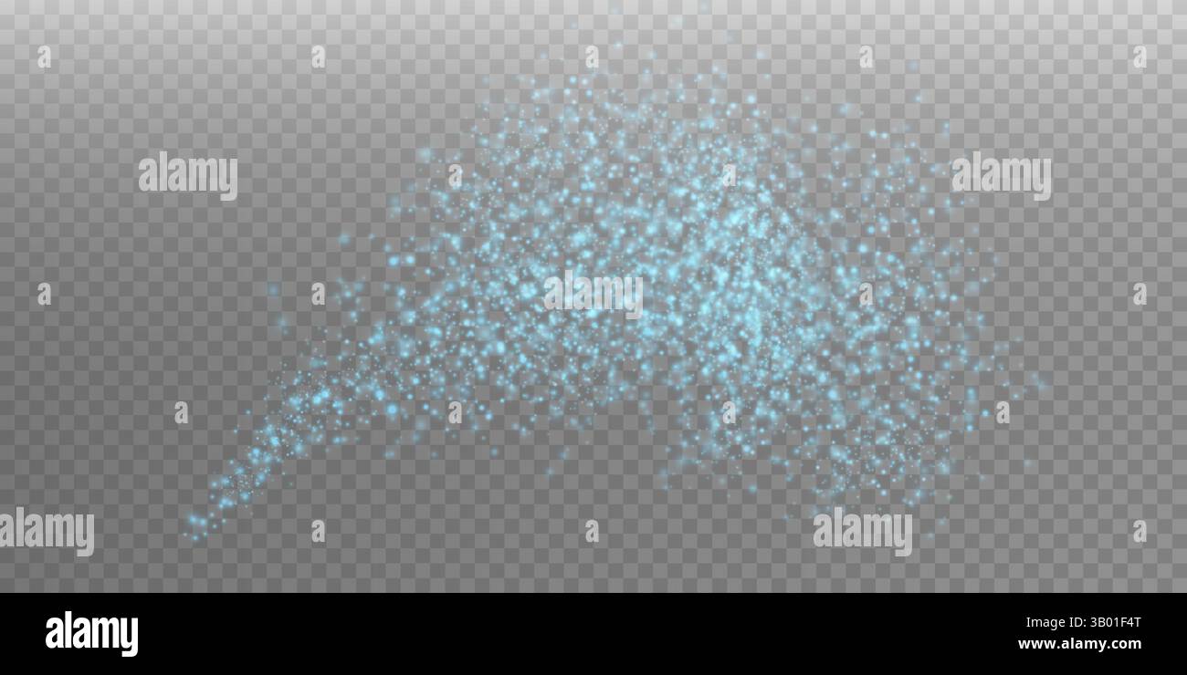 Azure Glitter Particles Perfectly Suitable for Various Background Effects and Creative Design in Numerous Applications Stock Vector