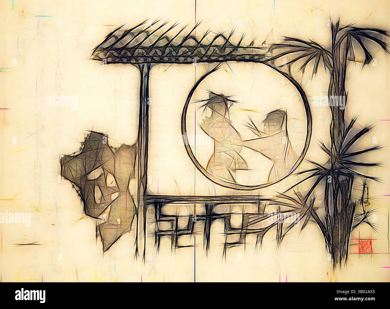 Stylized depiction of two figures hi-res stock photography and images ...