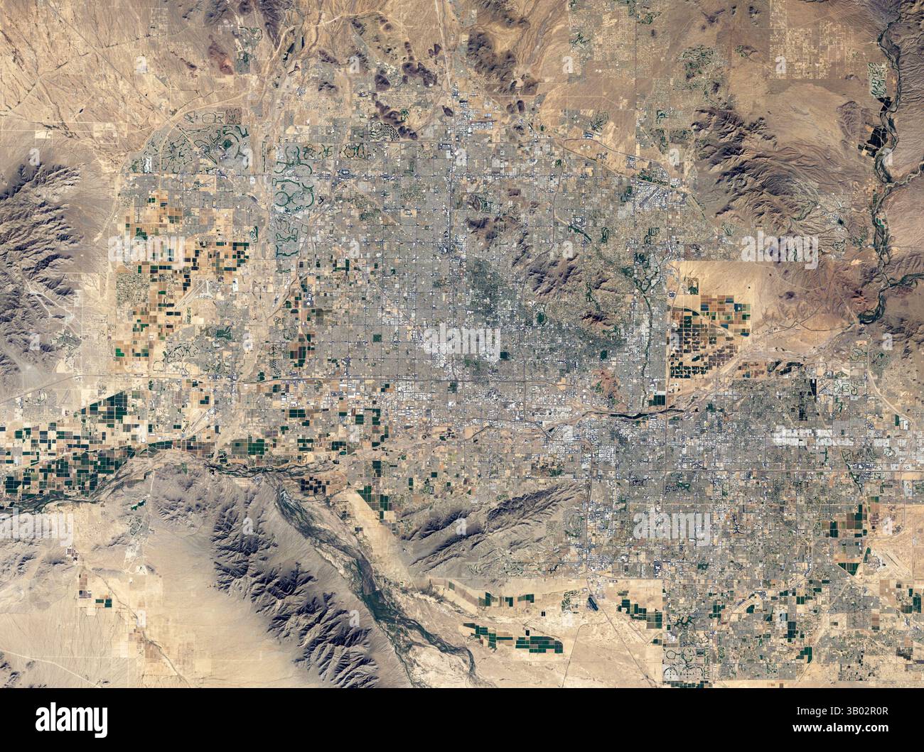 Satellite view of Phoenix, Arizona, USA Stock Photo