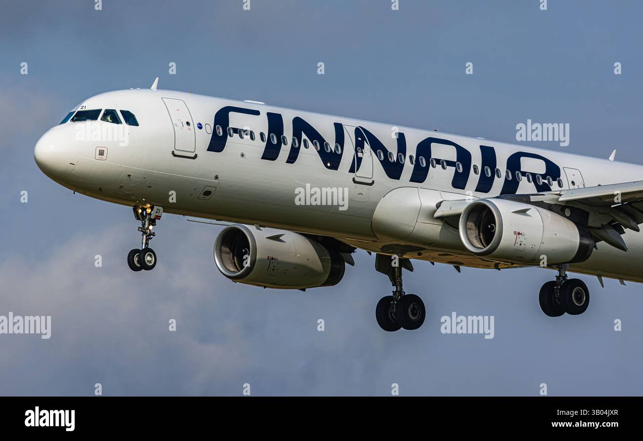 Finnair Airbus A321-200 with registration OH-LZF on take off roll