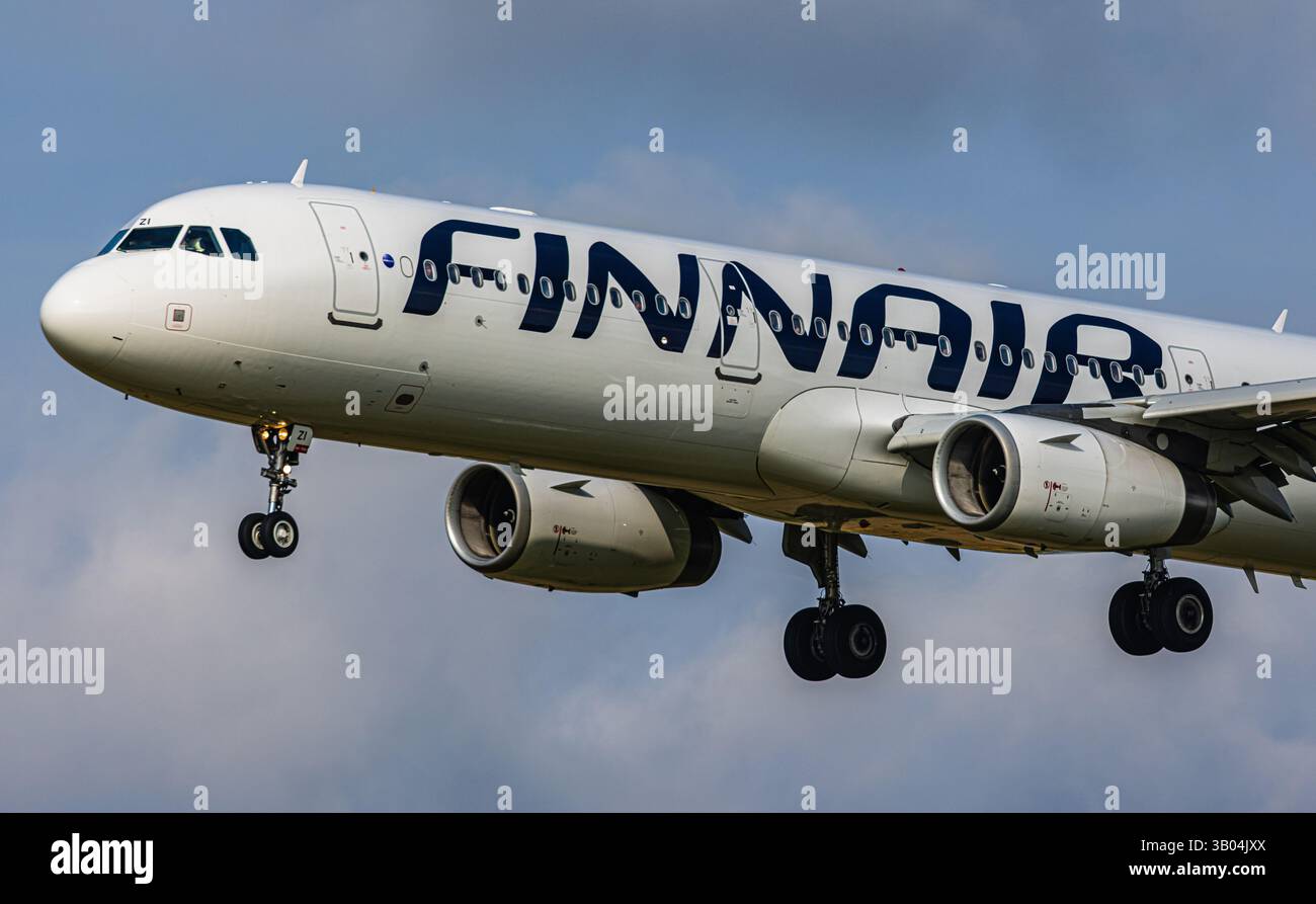 Finnair Airbus A321-200 with registration OH-LZF on take off roll