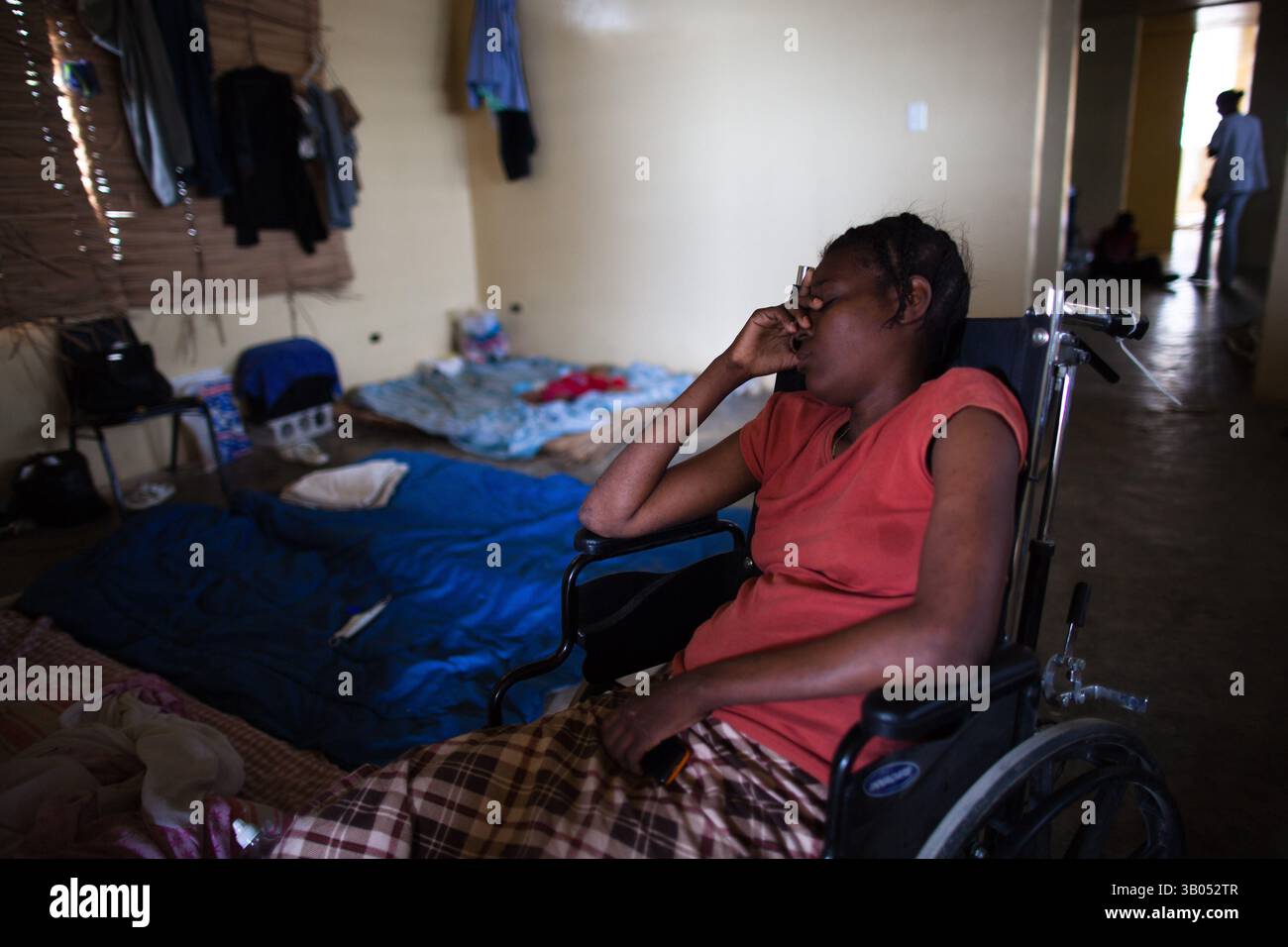 Feb 26, 2010 - Saint-Marc, Artibonite, Haiti - A patient rests at the new YWAM Clinic. The Saint Marc clinic in the past was used to perform abortions and euthenasia. It closed down for many years and now has been taken over by missionaries to care for the community. (Credit Image: © George Hsia/ZUMApress.com) Stock Photo