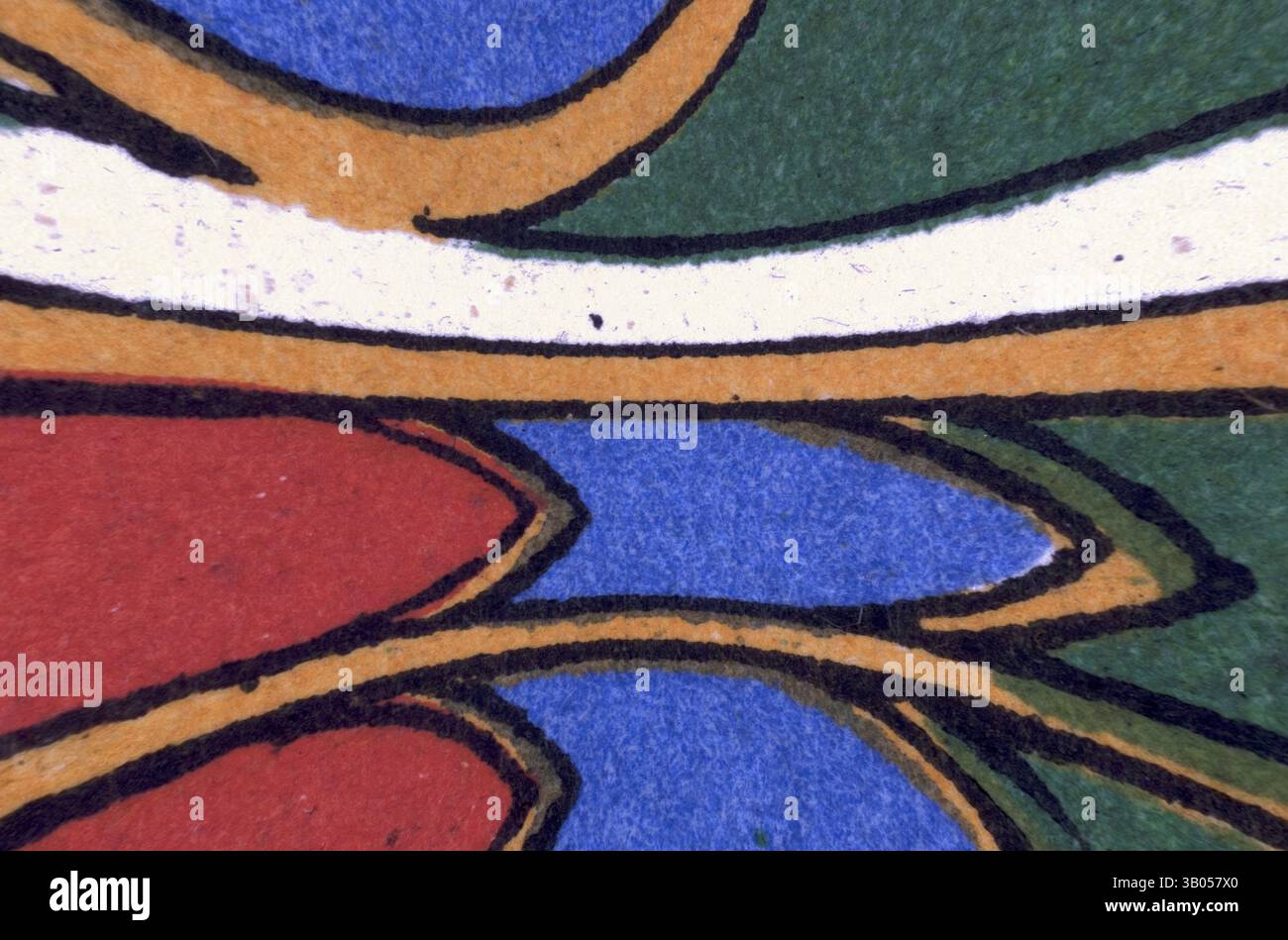 An abstract composition featuring vibrant colors and dynamic shapes ...