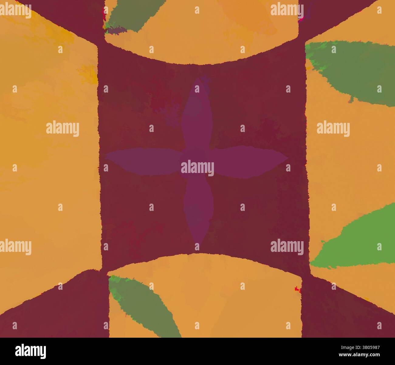 A vibrant abstract design featuring geometric shapes and bold colors ...