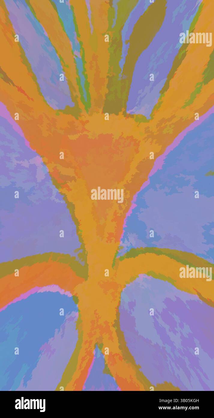 A vibrant abstract design featuring bold, intertwining shapes in warm ...