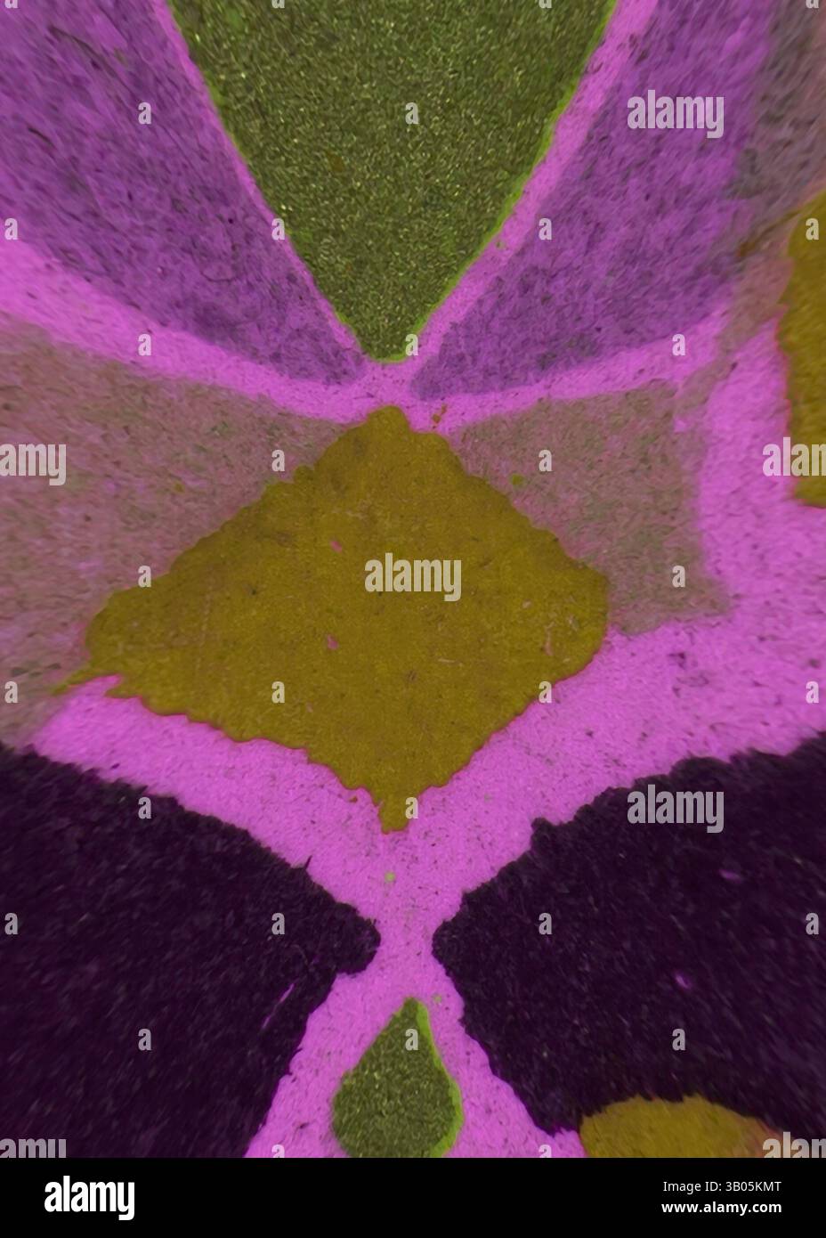 An abstract composition featuring vibrant shapes and colors ...