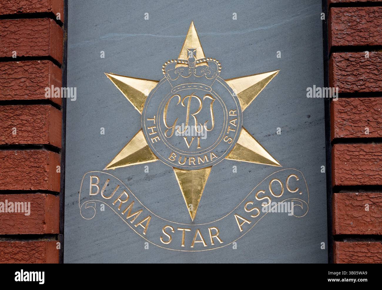 The Garden of Remembrance, The Burma Star detail, Bromsgrove, Worcestershire, England, UK Stock Photo