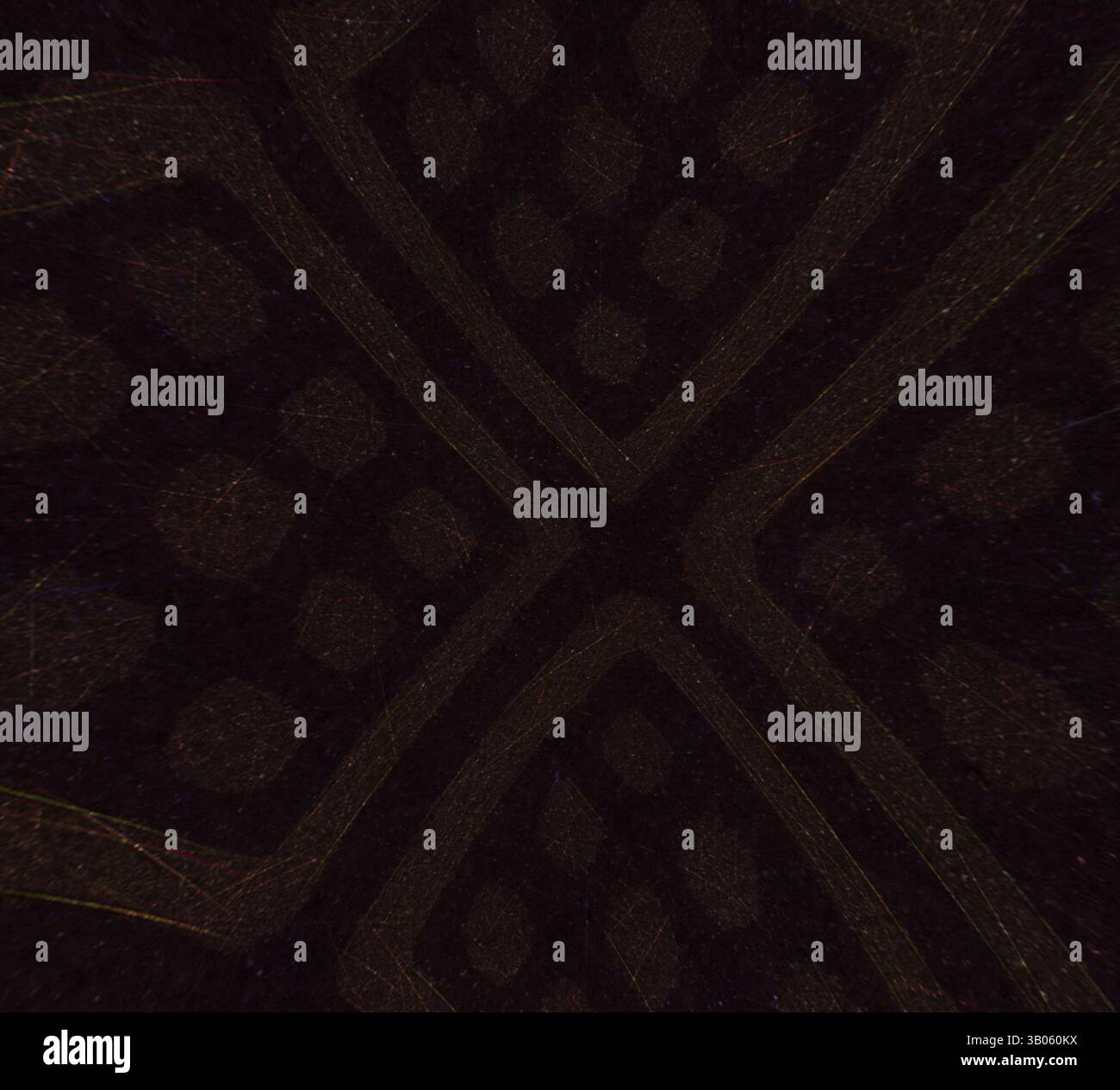 An abstract composition featuring intricate shapes and patterns ...