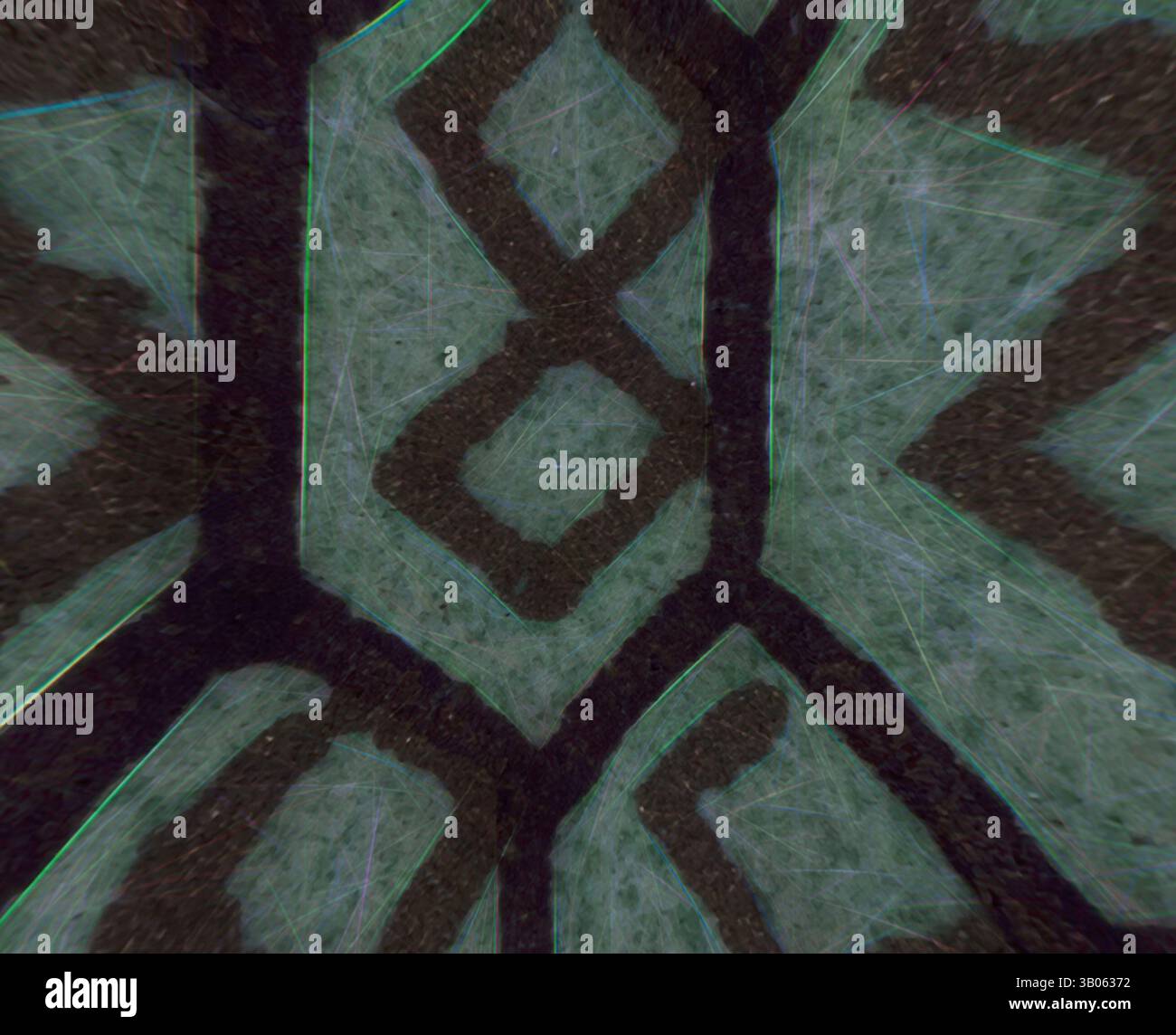 A complex geometric pattern featuring interlocking shapes and lines ...